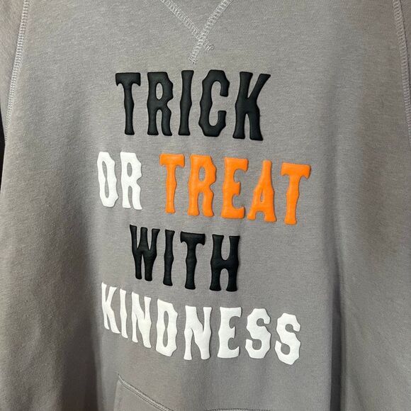 LULAROE Halloween Hoodie Women’s XL Trick or Treat with Kindness Puffy Letters - Picture 3 of 12